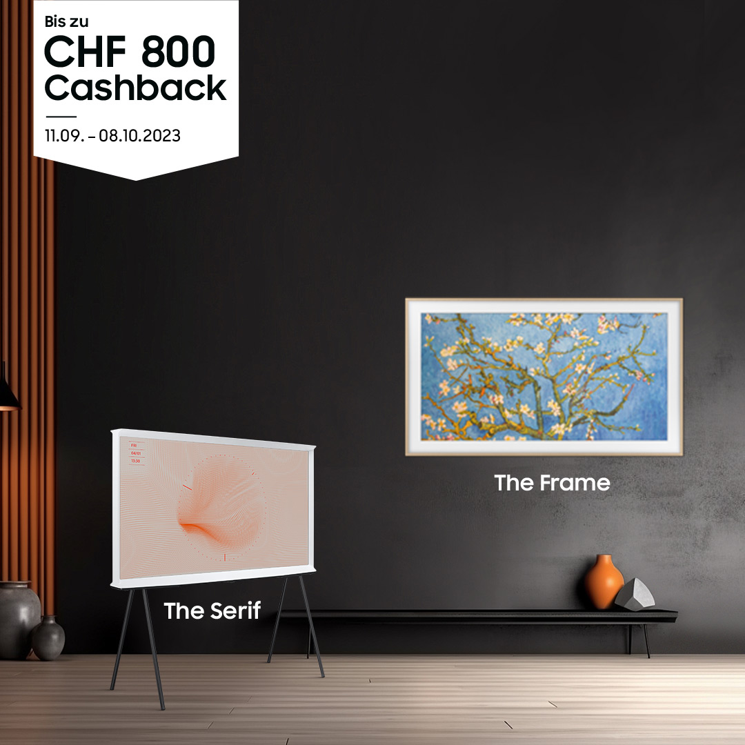 Samsung Cashback auf the Frame & Serif